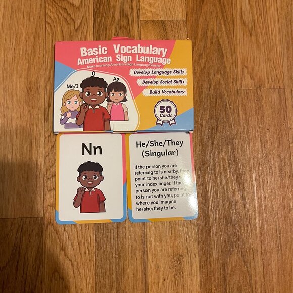 Basic Vocabulary American Sign Language Flash Cards - Picture 8 of 9